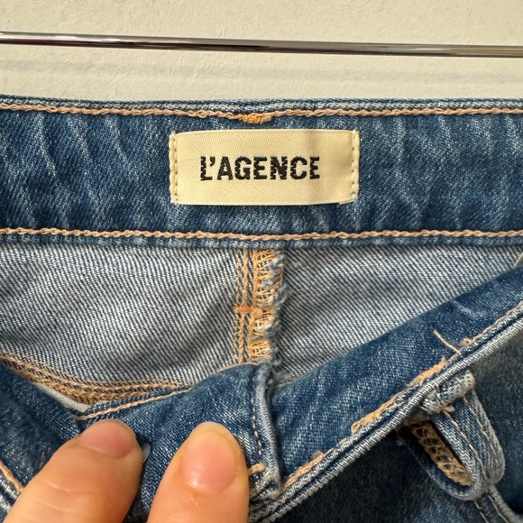 NWT | L' agence Ruth Straight Leg high rise fray hem jeans | SZ 26 | Designer - Picture 7 of 13